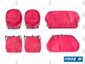 Clásicos JFA600DELB - Juego fundas de asiento burdeos polipiel Seat 600 D-E-L