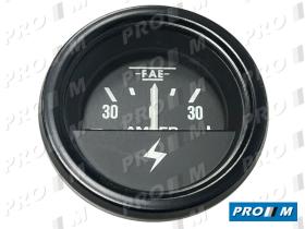 Fae 99590 - Reloj amperímetro aro negro (diámetro 52mm)