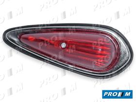 Prom Iluminación 10246 - Piloto superior aleta lágrima rojo cromada 17,5mm universal