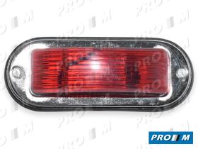 Prom Iluminación 10229 - Piloto universal ovalado rojo cromada 110x450mm