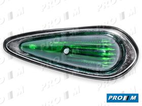 Prom Iluminación 10244 - Piloto superior aleta lágrima verde 17.5mm universal