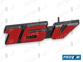 Seat Clásico W0100853675 - Anagrama de rejilla rojo con grapa 16V