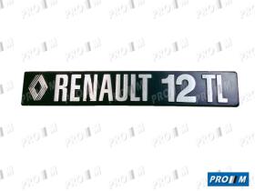 Renault Clásico 260839M - Anagrama aluminio trasero "Renault 12 TL"