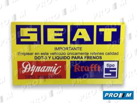 Seat Clásico PSDA - Pegatina adhesivo Seat Dynamic amarilla