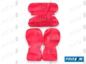 Clásicos JFA600DELROJO - Juego fundas de asiento polipiel rojas Seat 600 D-E-L