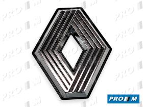 Renault Clásico 700784141 - Anagrama rombo metal relieve plata-negro
